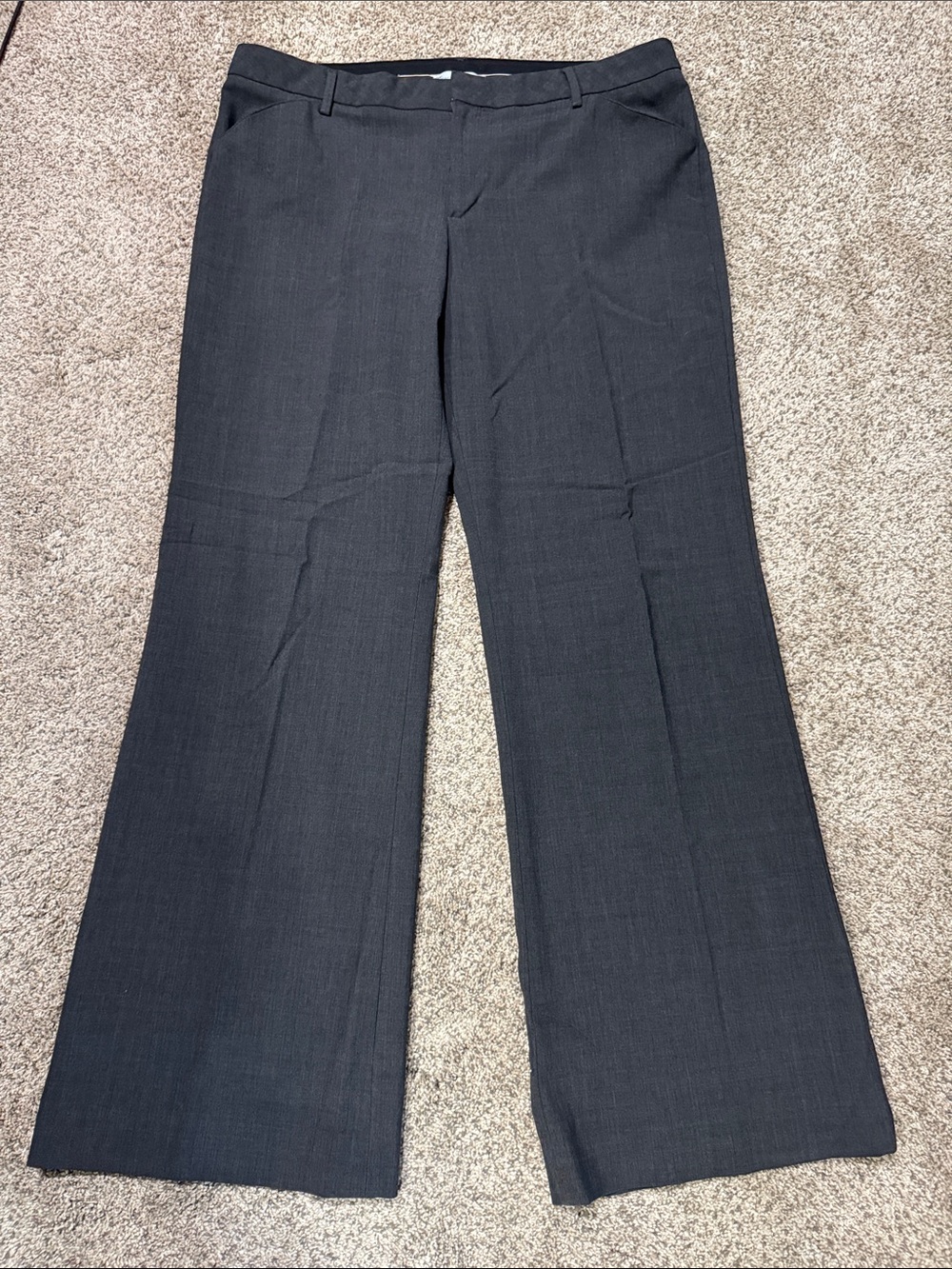 GAP Perfect Trouser Dark Charcoal Flat-Front Dress Pants Size 14